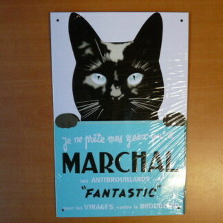 PB4 PLAQUE PUBLICITAIRE tolée age d'or Automobile n°80 : 19*29 cm MARCHAL chat
