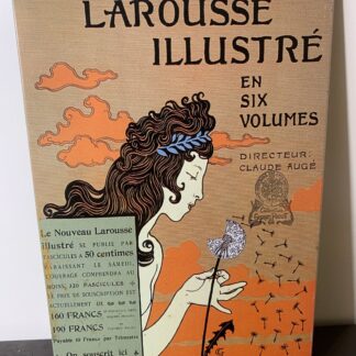 Eugène-Samuel GRASSET Nouveau Larousse illustré 1897, Plaque publicitaire métal