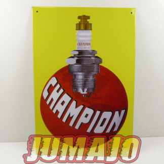 PB212 PLAQUES PUBLICITAIRE tôlée age d'or de l'Automobile 20x30cm Champion bougi
