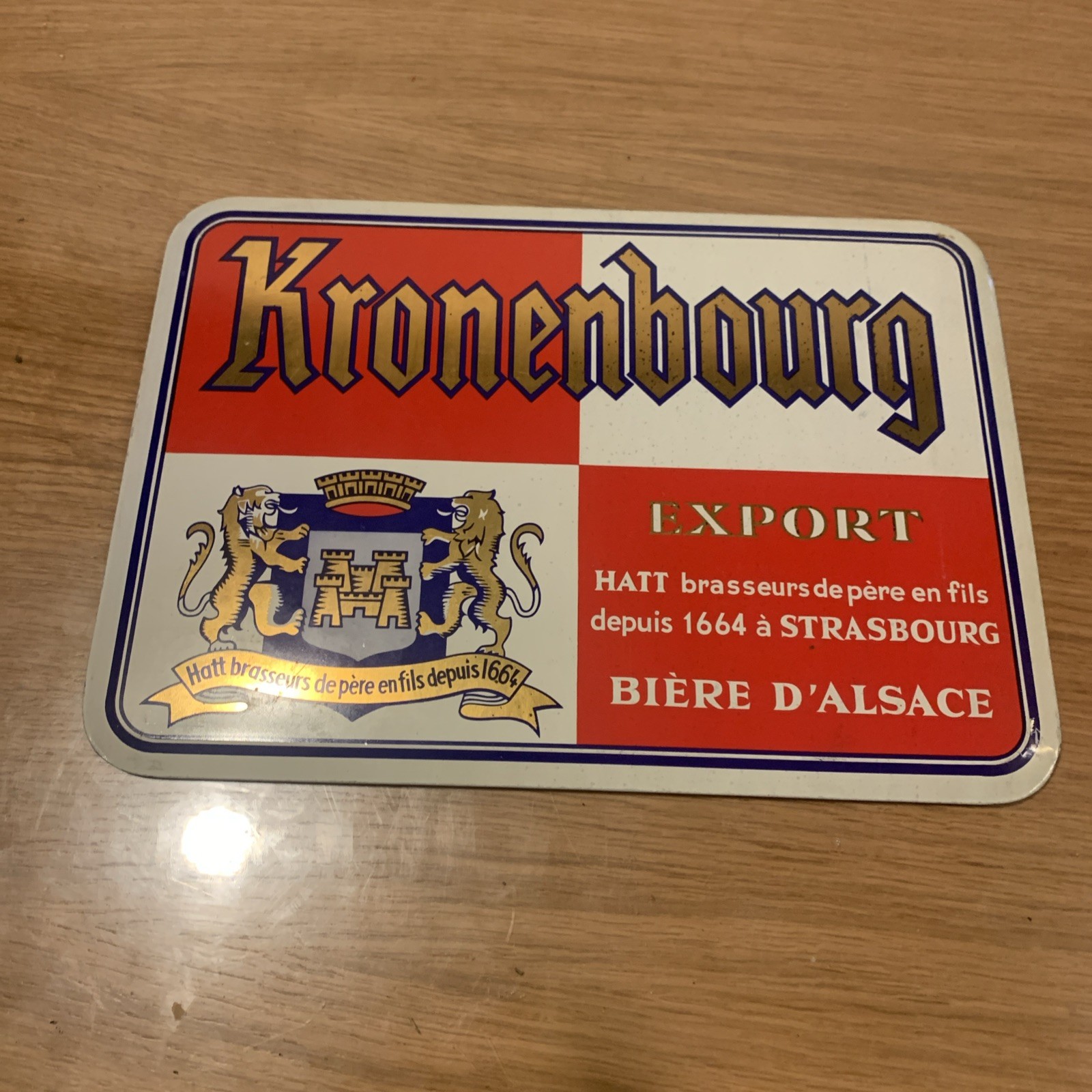 plaque publicitaire bière En Tole Ref N