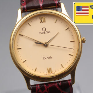[N MINT] Montre Homme Vintage OMEGA De Ville Cal.1417 191.0181 GOLD Quartz 32mm