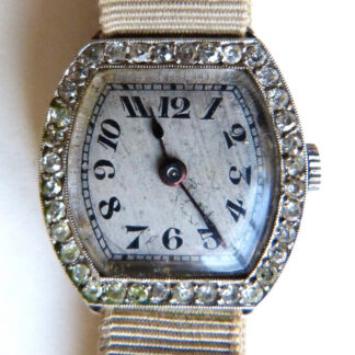 Montre femme en PLATINE + diamants mécanique ART DECO  watch diamonds