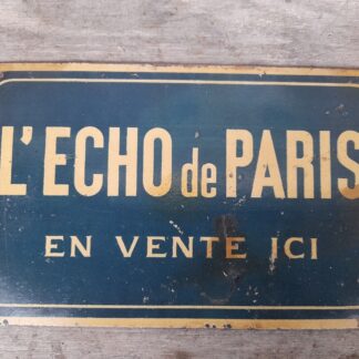 plaque publicitaire peinte journal L echo de Paris