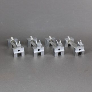 French Art Deco dog shaped knife rests set, Antique 1930s, Plexiglas & aluminum