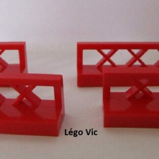 Lego 3633 x4 Fence 1x4x1 Red Barrière City 6399 Aéroport 7416 Train 7839 MOC A12