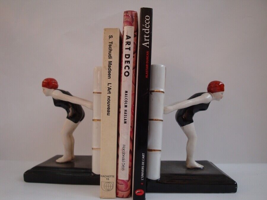 Serre-Livres Figurine Baigneuse Pin-up Sexy Plongeuse Style Art Deco Style Art N