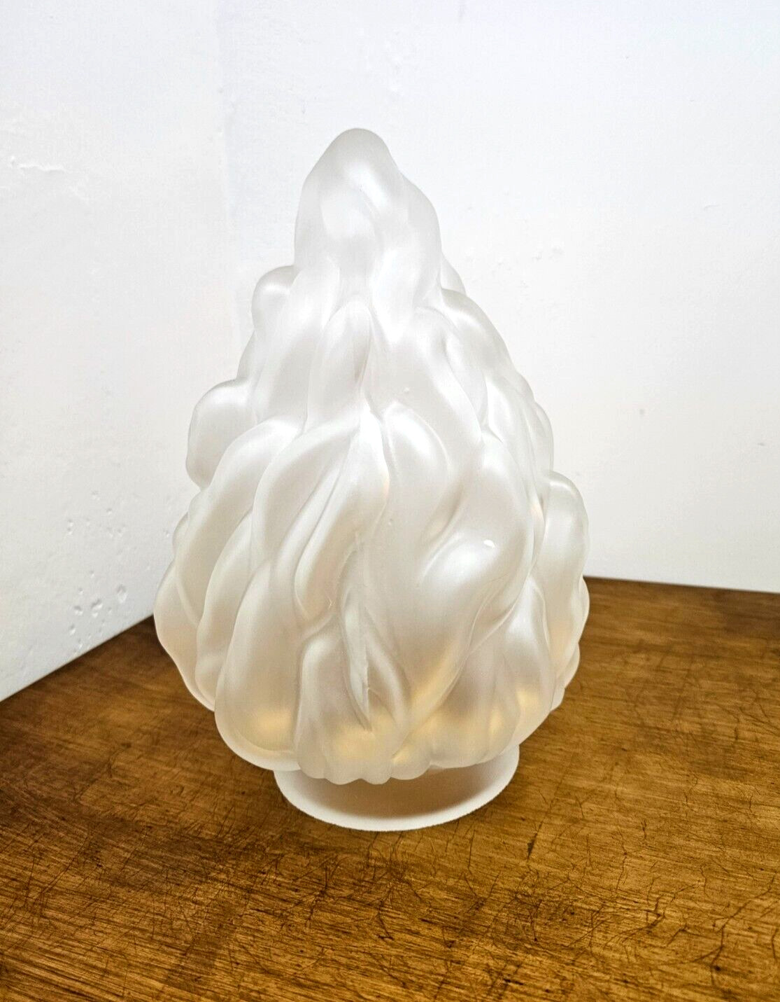 Paraplume VIANNE, H25CM ART DECO, verre satiné, en forme de lampe de poche fl...