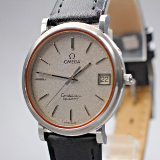 Montre pour homme Omega Constellation QZ 1332 cadran argenté texturé date 34 ...