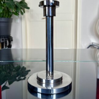 Pied De Lampe Art Déco Moderniste En Métal Chromé - Bosi & Cie - Ilrin