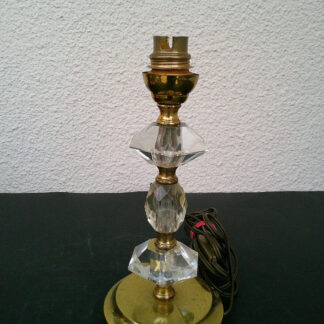 PIED DE LAMPE LAITON BRONZE  VERRE STYLE ADNET ART DECO MODERNISME