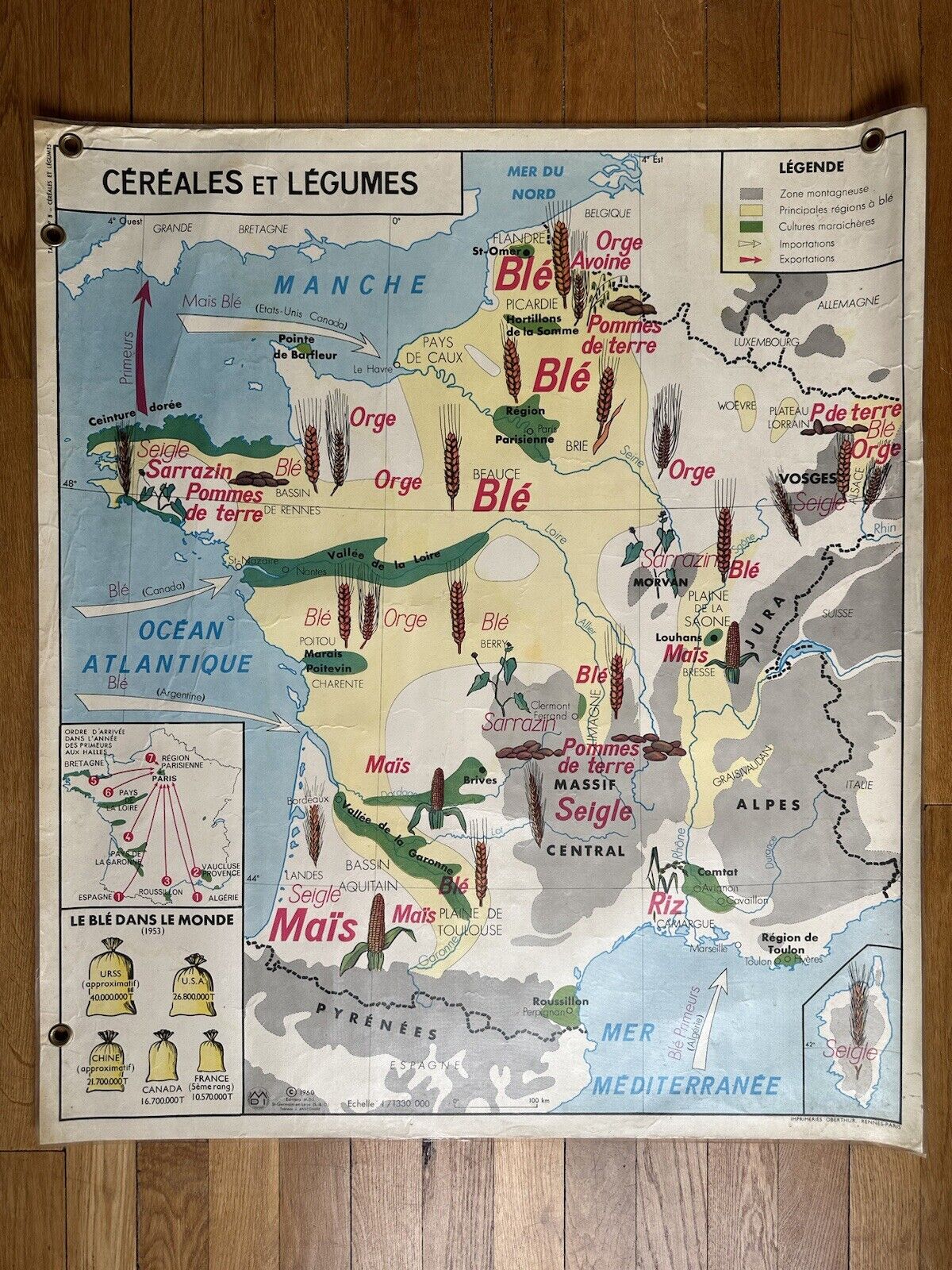 Affiche scolaire plastifiée R/V - Céréales et Légumes/ La Seine et ses Affluents