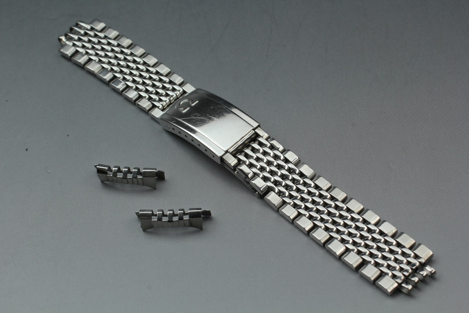 Bracelet montre-bracelet homme vintage Exc+5 OMEGA 18mm acier inoxydable...