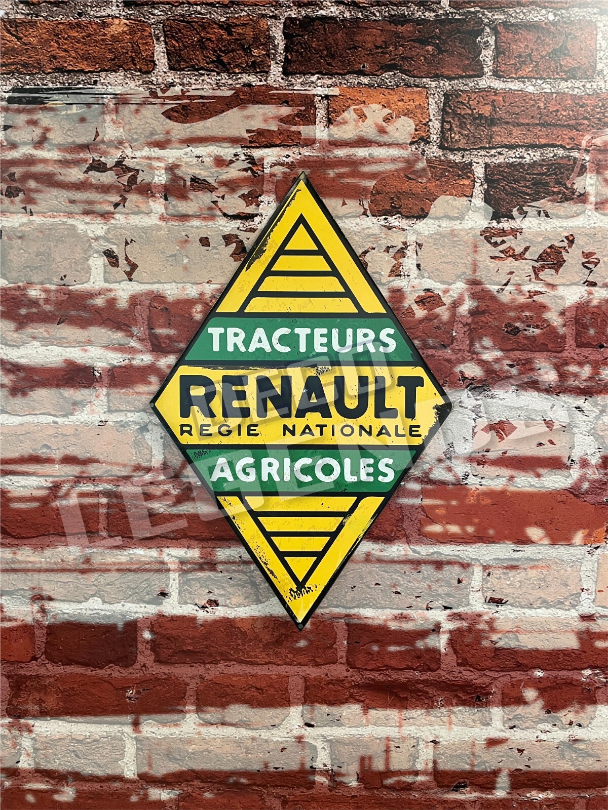 Enseigne renault tracteurs agricoles, plaque publicitaire vintage