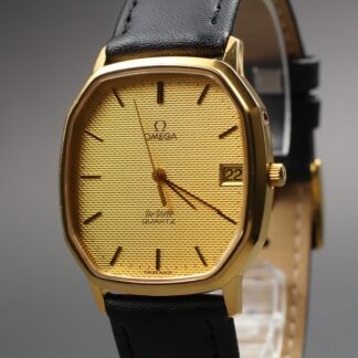 Vintage 1970s Omega De Ville Cal.1332 Gold Guilloche Dial Ref.192.0048 Near Mint