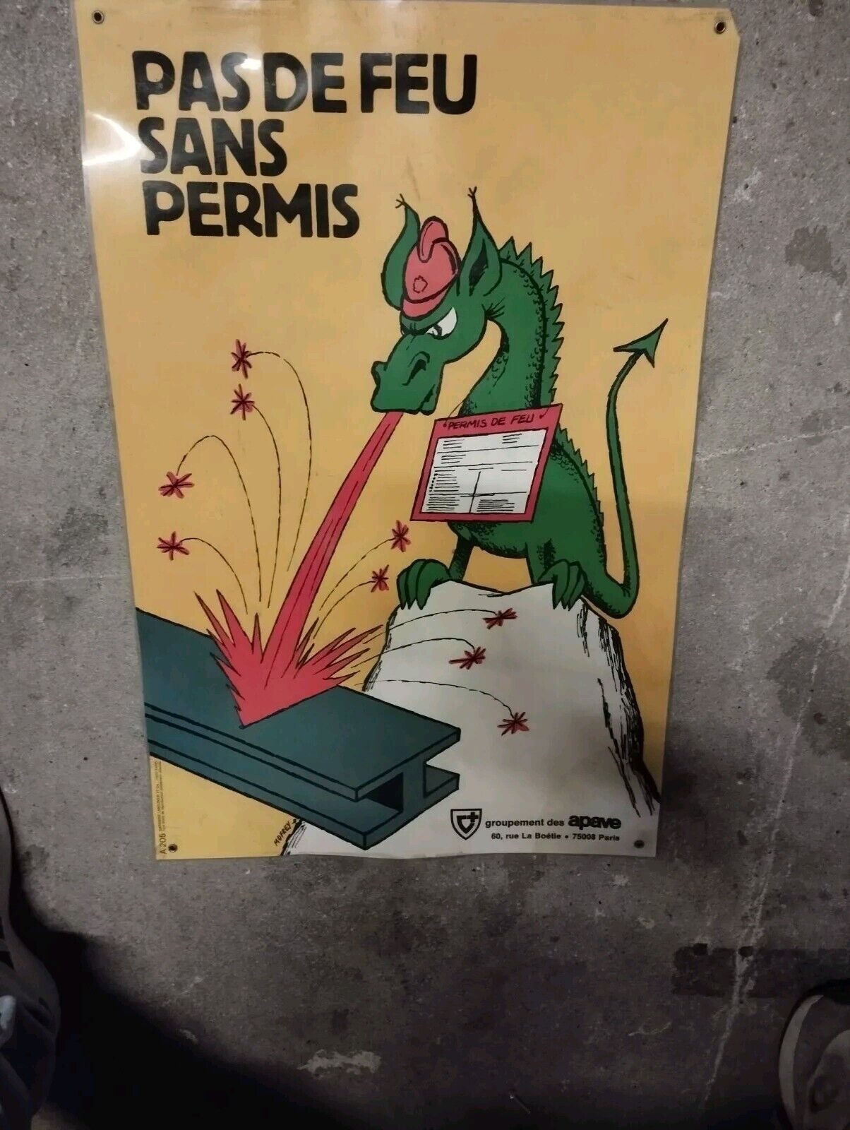 Lot Affiches Apave Sécurité Originale Plastifiées