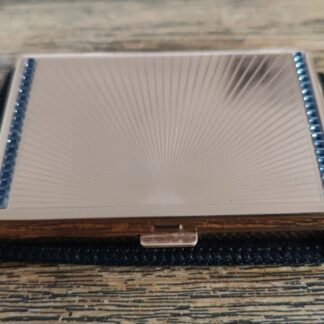 Poudrier art déco Elisabeth Arden London New York Strass Swarovski Bleu nuit.