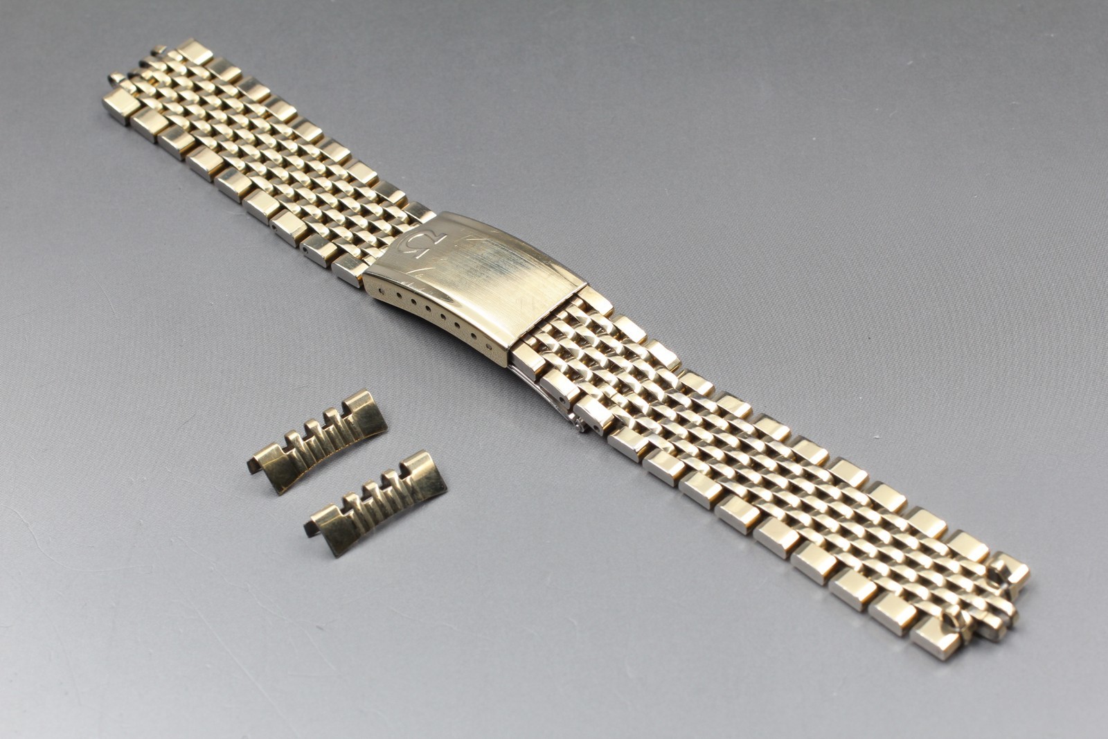 Bracelet vintage Exc+5 OMEGA 18mm or homme acier inoxydable 609 extrémité...