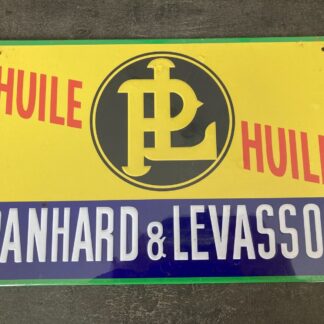 PLAQUE PUBLICITAIRE tolée Age d'or de l'Automobile HUILE PANHARD & LEVASSOR I13