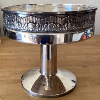 Coupe A Fruits Sur Pied Présentoir Art Deco Métal Argenté