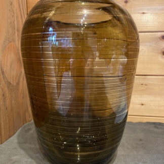 Magnifique vase ancien en verre soufflé, modèle obus, art déco, 1930