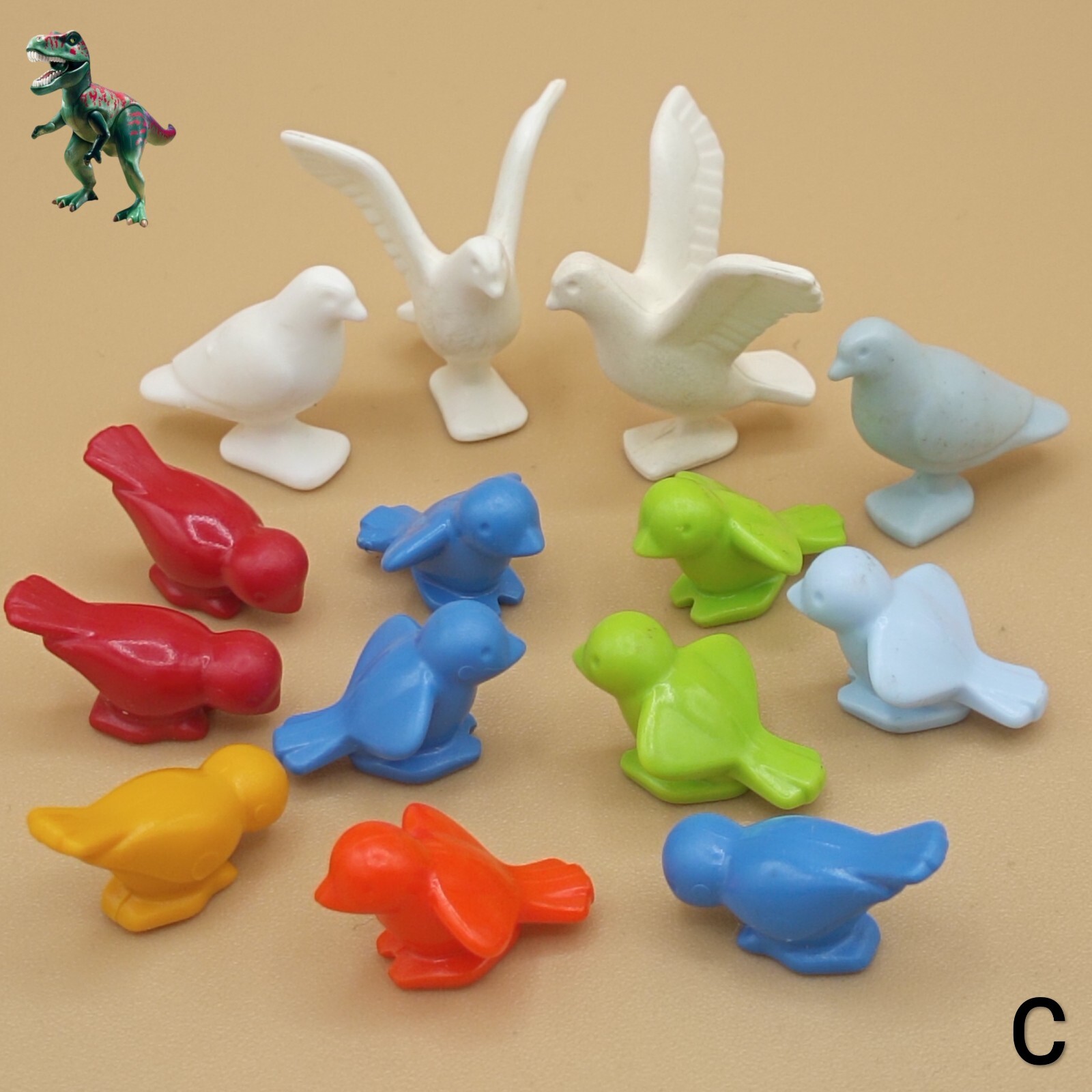 Playmobil-oiseaux colorés-oiseaux-pigeons-parc-jardin-forêt-mariage-arbre