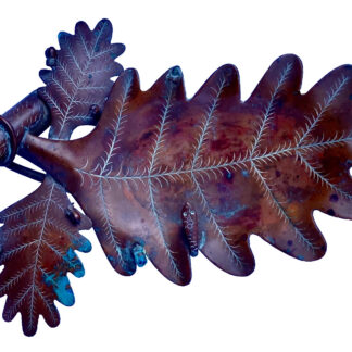 plateau de service vide poche art nouveau / art déco , feuille de chêne