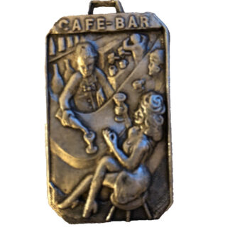 Plaque publicitaire argentée rare – Le Rétro Bar Brasserie Dammarie-les-Lys