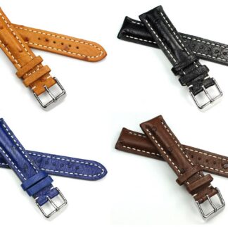 Autruche Bracelet de Montre Vintage Cuir pour Classique 18 20 22 24mm D'Autruche