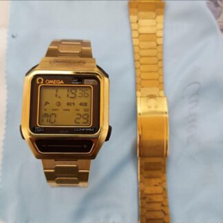 Omega Sensor Quartz Vintage Numérique Or Carré Montre Hommes Authentique Works