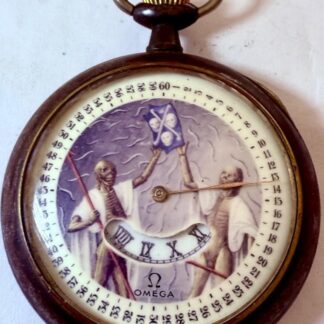 Ancien Numérique OMEGA 'Memento' Mori Gothique Poche Montre Simple Main Cadran