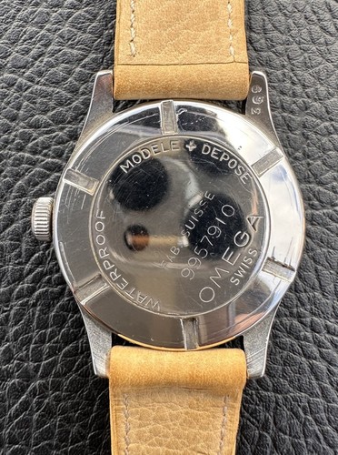 Vintage Omega Fab. Suisse Black Gilt Dial 369 Waterproof Model Depose Watch 31mm