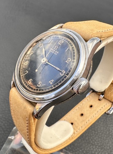 Vintage Omega Fab. Suisse Black Gilt Dial 369 Waterproof Model Depose Watch 31mm