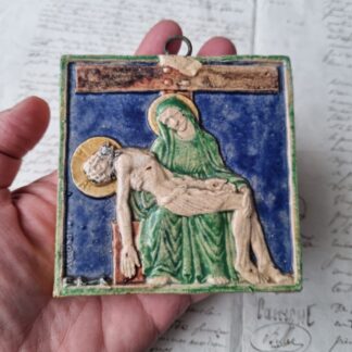 Carreau Signé Dropsy Art Déco La Pieta 1930 Victor Canale Céramique