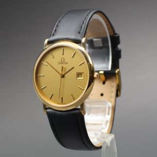 Vintage 1980s Omega De Ville Gold Dial Quartz Cal.1430 Ref.196.0312.1 Near Mint