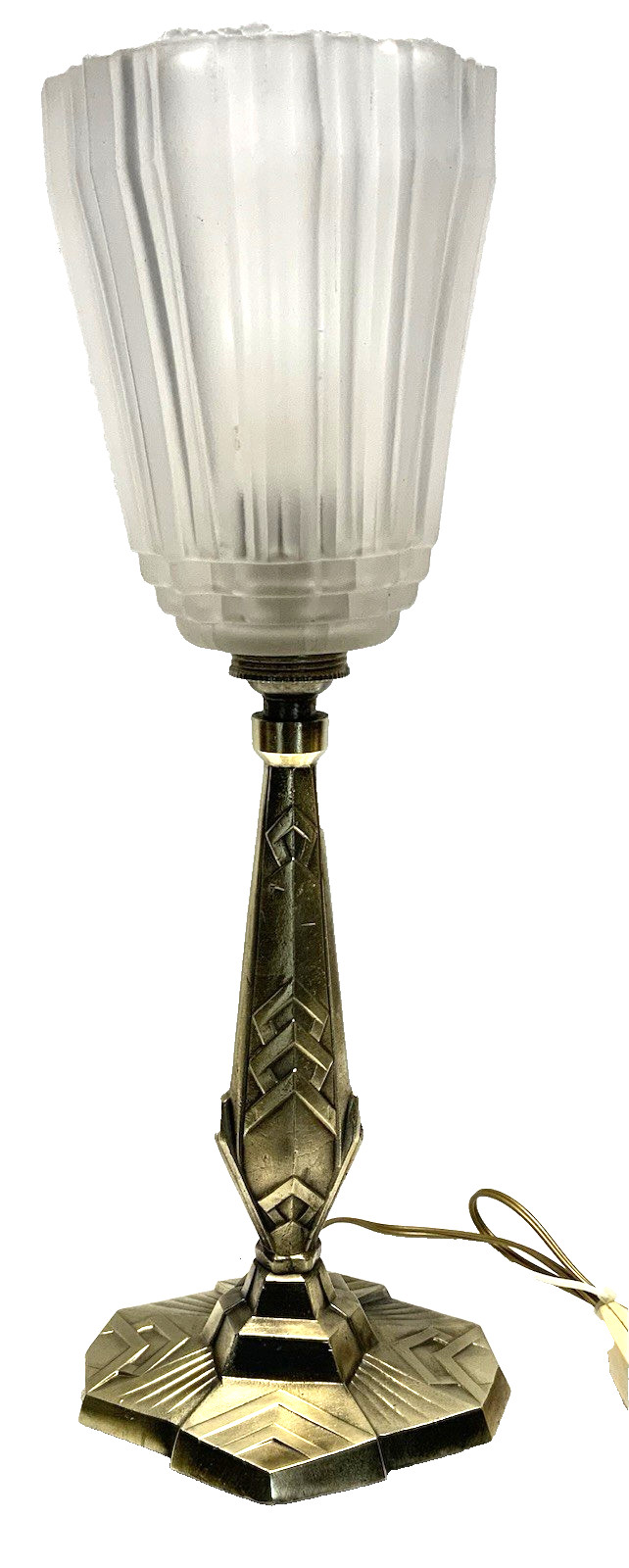Ancienne LAMPE art déco 1930 pied bronze