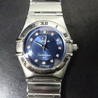 OMEGA Constellation Cindy Crawford 1563.85 Quartz Blue Dial Diamond Womens Watch