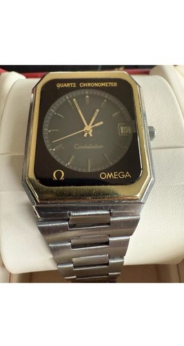 Vintage Omega Constellation Quartz Chronometer 14k Gold Cap Bezel w/Box & Papers
