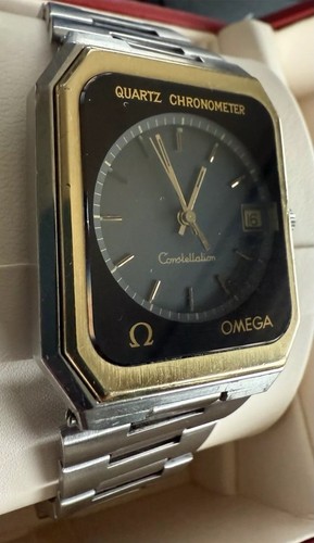 Vintage Omega Constellation Quartz Chronometer 14k Gold Cap Bezel w/Box & Papers
