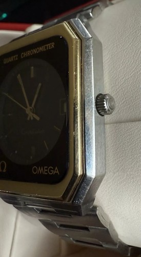 Vintage Omega Constellation Quartz Chronometer 14k Gold Cap Bezel w/Box & Papers