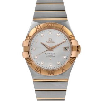 Omega Constellation 123.20.35.20.52.002 18K Gold Steel Diamonds 35MM Men's Watch