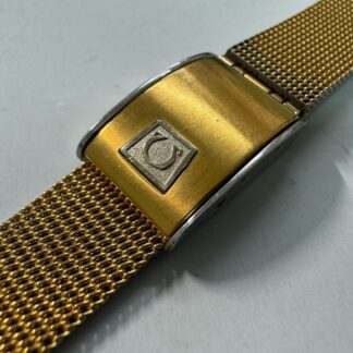 Bracelet en maille véritable OMEGA 6019 en acier inoxydable plaqué or 11 mm p...