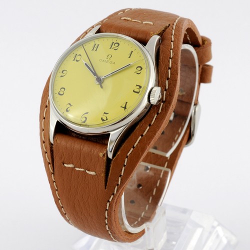 SWISS 1944 OMEGA VINTAGE REF 2391 MANUAL WIND STEEL MIDSIZE WATCH WORKING WELL