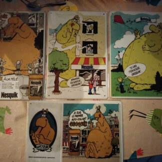 lot de 4 plaques publicitaires et décoratives groquik Nesquik