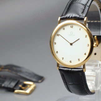 [Near MINT] Vintage Omega De Ville Cal.1378 32mm Quartz White Arabic Dial Men's