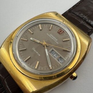Vintage OMEGA 196.0030 Genève Megaquartz 32 KHz Brown Dial Cal Ω 1310 - 39 mm