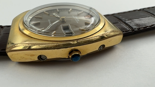 Vintage OMEGA 196.0030 Genève Megaquartz 32 KHz Brown Dial Cal Ω 1310 - 39 mm