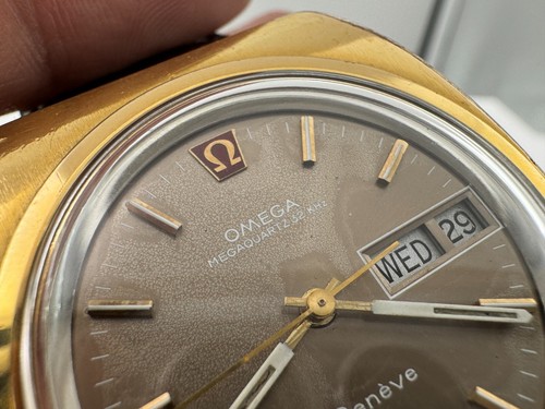 Vintage OMEGA 196.0030 Genève Megaquartz 32 KHz Brown Dial Cal Ω 1310 - 39 mm