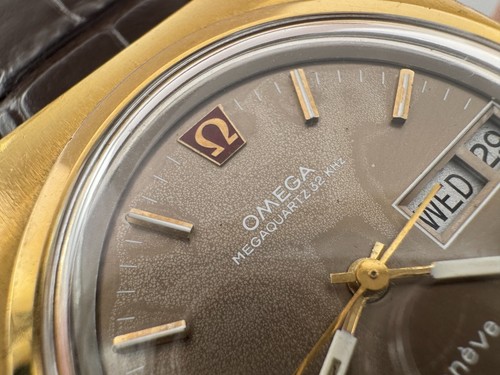 Vintage OMEGA 196.0030 Genève Megaquartz 32 KHz Brown Dial Cal Ω 1310 - 39 mm