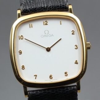 "Working AS-IS" OMEGA De Ville Cal.1378 White Dial Arabic Quartz Men Watch JAPAN