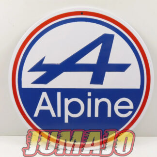 PB229 PLAQUES PUBLICITAIRE tôlée age d'or de l'Automobile Rond 20cm Alpine